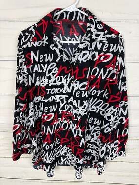 Mishca City Print Button Down Shirt Size L
